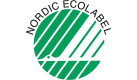 Das Logo von Nordic Ecolabel zeigt einen weißen Vogel auf einem grünem kreisförmigen Hintergrund.