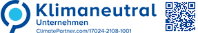 Das blaue Logo zeichnet Schroeter als Climate Partner aus.